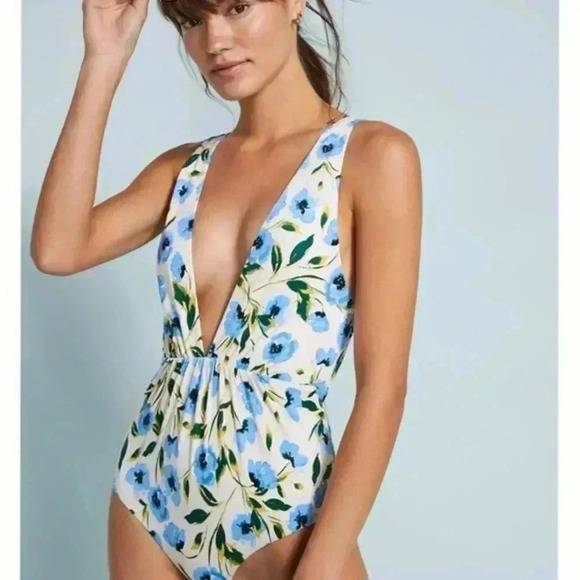 Anthropologie Tori Praver Andie One-Piece Floral Swimsuit - Picture 2 of 6